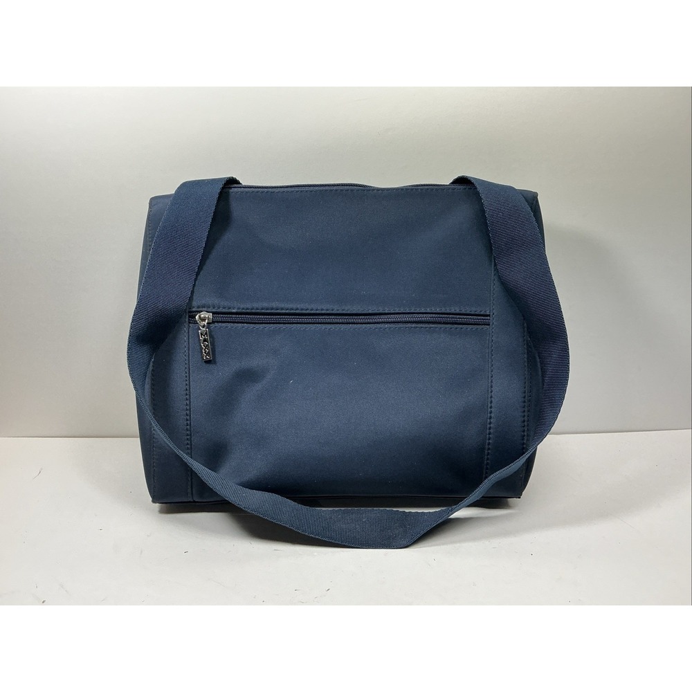 Maxx New York Crossbody Purse Handbag Microfiber Zip up Pockets Navy Blue